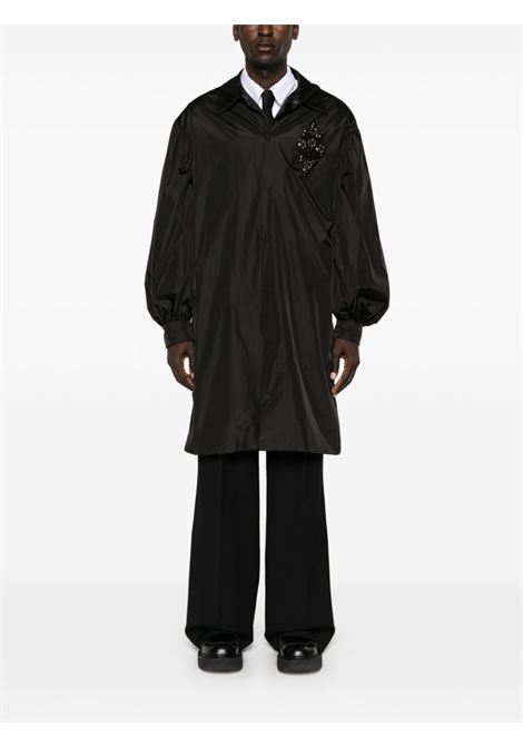 Cappotto midi con applicazione in nero di Simone Rocha - uomo SIMONE ROCHA | 2055B1067BLK